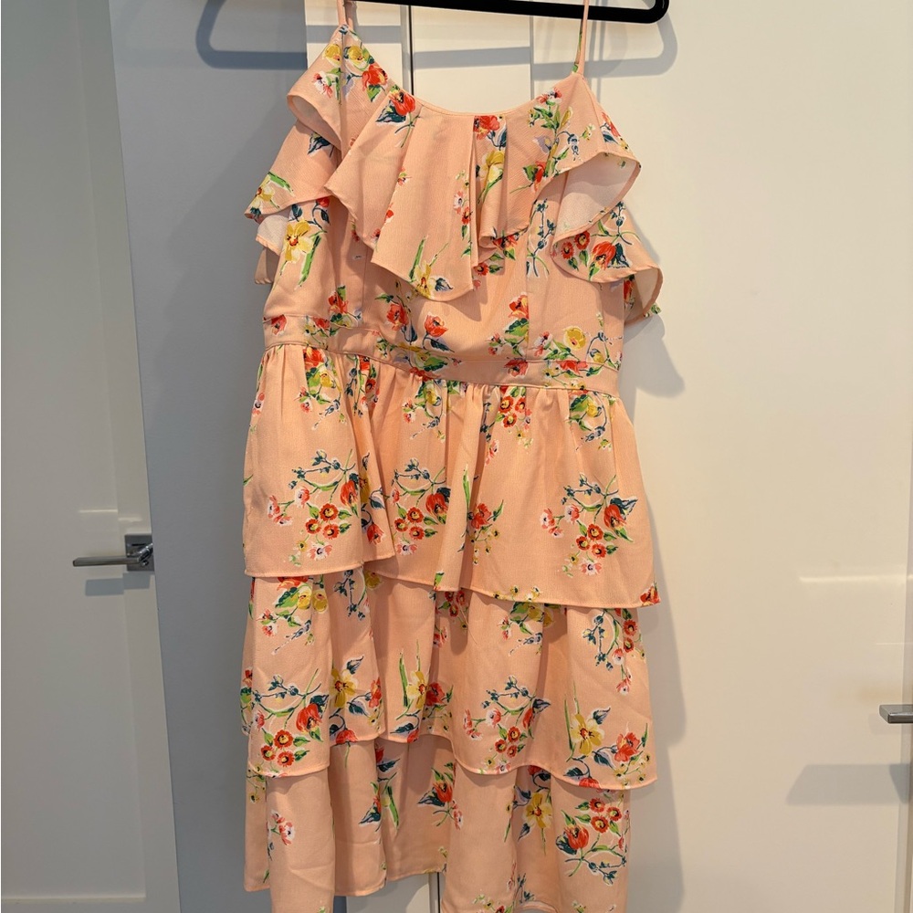 NWT - DRA Floral Ruffle Dress - Peach